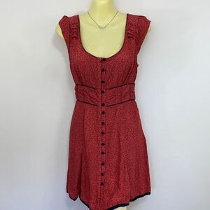 Anthropologie Maeve Dress  Button Down Mini Pink Black New With Tags Siz…